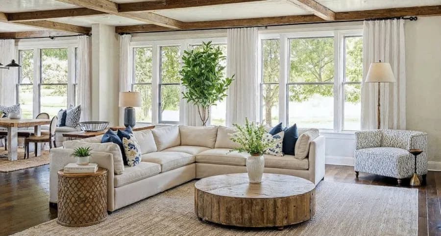 Family home staging example showing a warm living space and welcoming décor